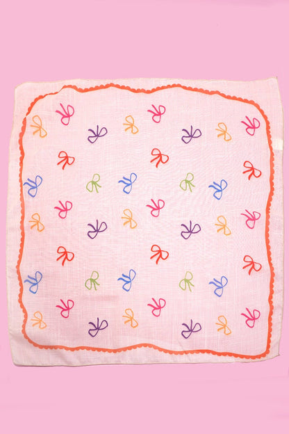Multi Color Bow Print Bandana Scarf