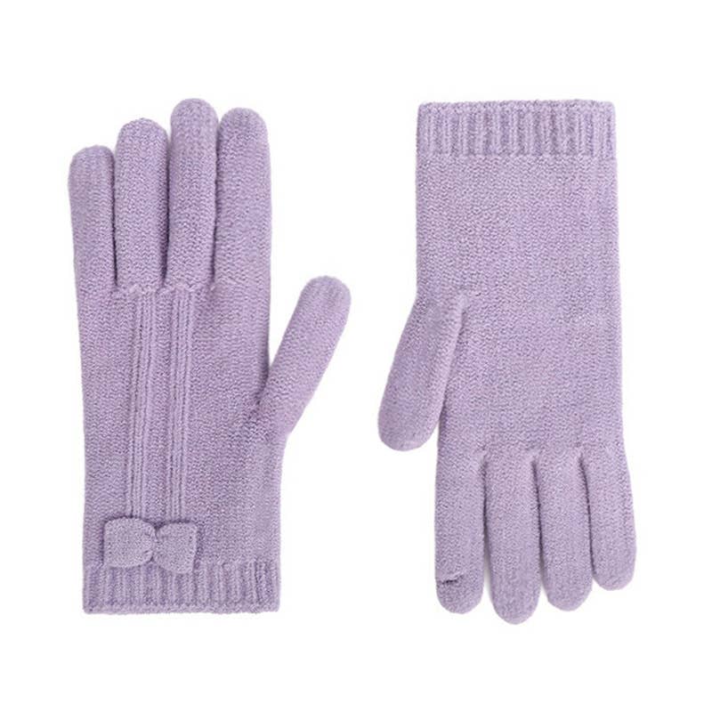 Bow Gloves: Purple / M