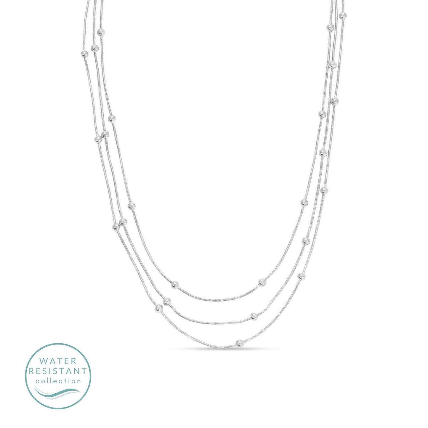 Simplicity Layered Up, Layered Necklace, Water Resistant: Silver