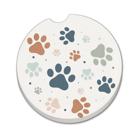 "Paw Prints" Absorbent Stone Car Coaster 1pk