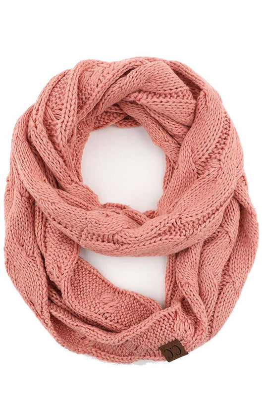 Salmon Pink Knitted Scarf