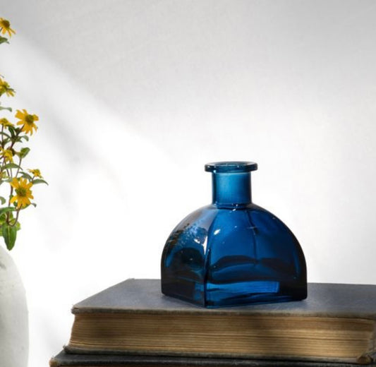 3.5" Blue Glass Ink Bottle