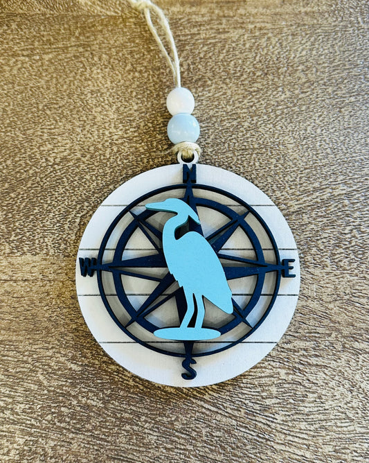 Heron Compass Ornament