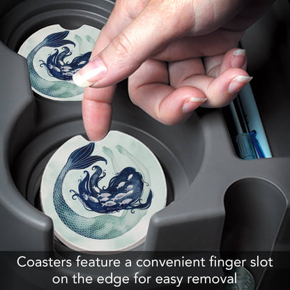 "Mermaid Scales" Absorbent Stone Car Coaster 1pk