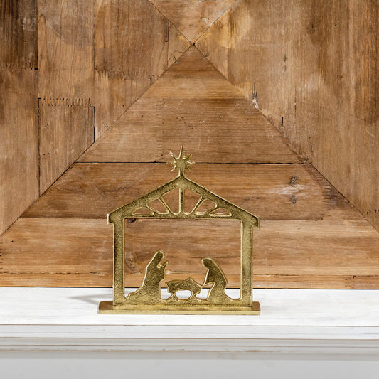 8" Gold Tabletop Nativity