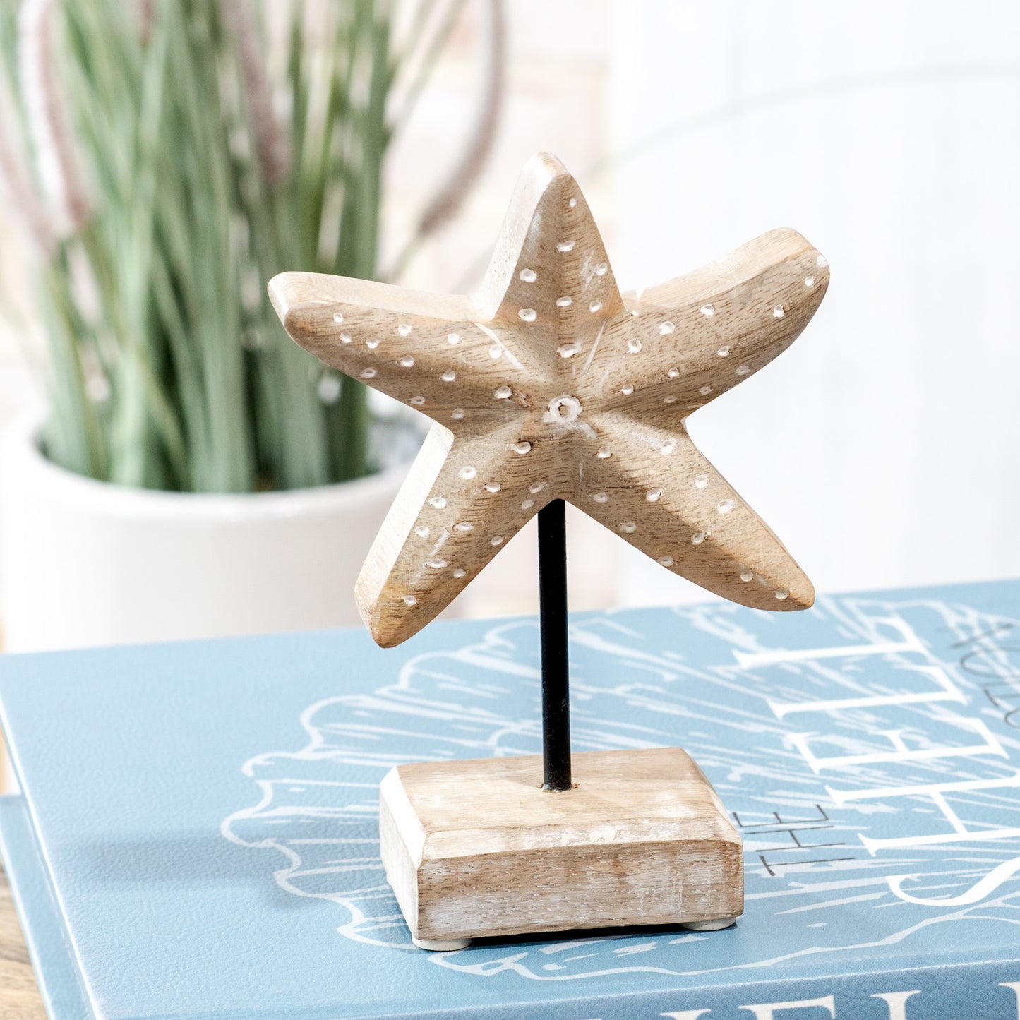 6" Carved Starfish on Stand