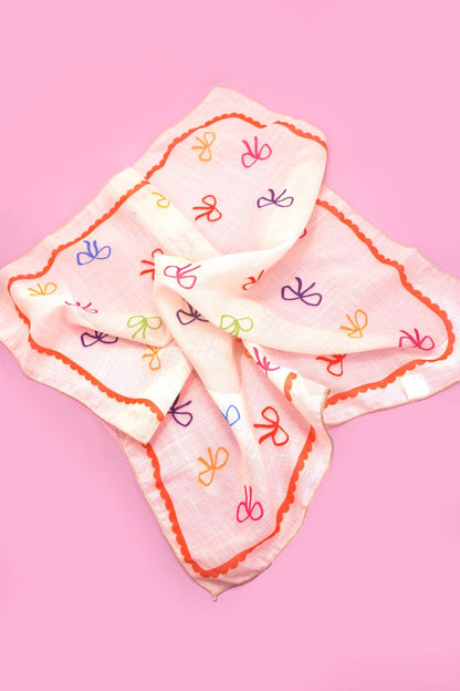 Multi Color Bow Print Bandana Scarf