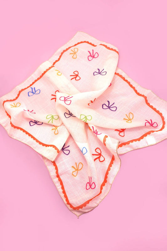 Multi Color Bow Print Bandana Scarf