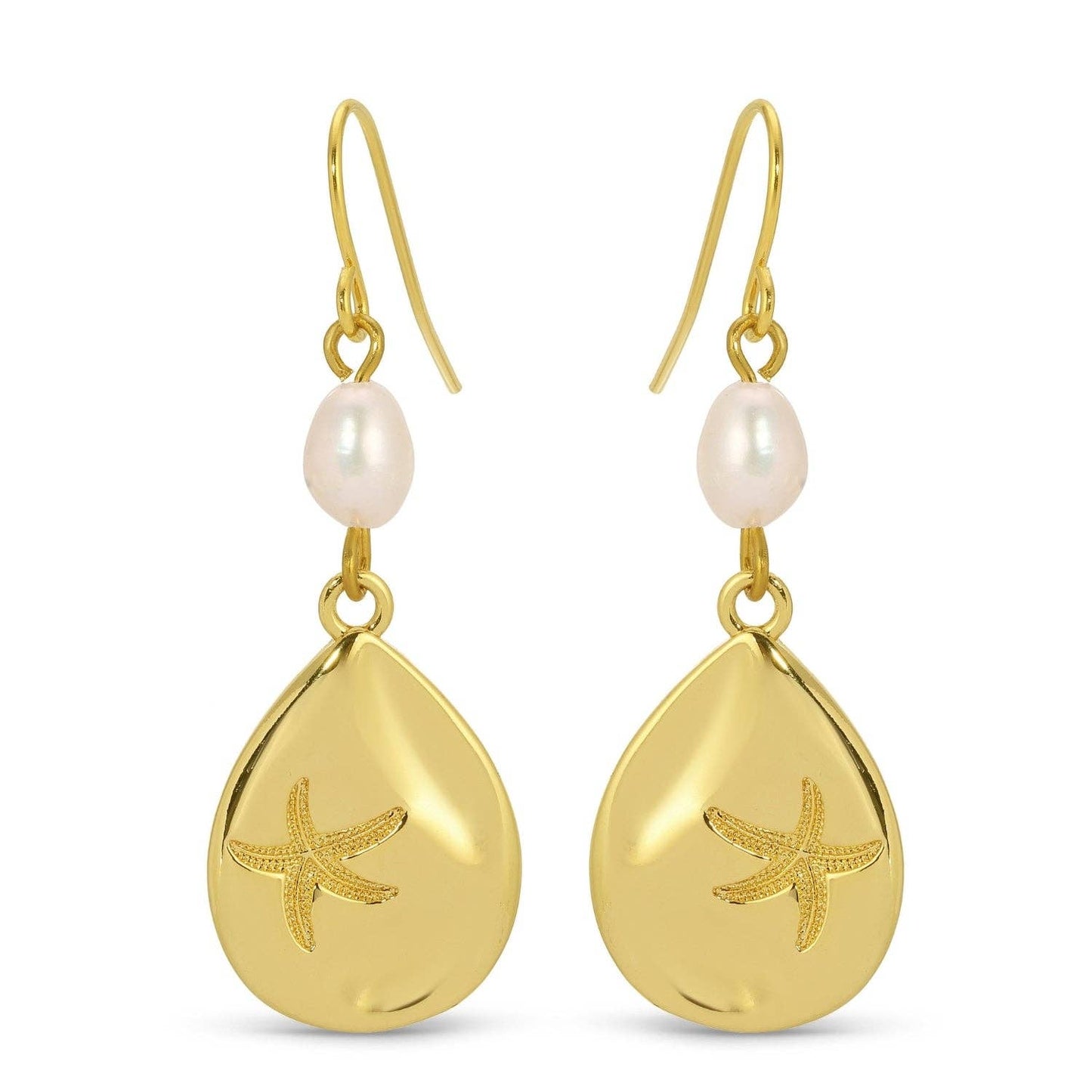 Starfish Accented Earrings with Pearl