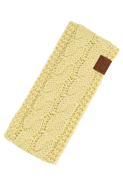Camel Cable Knit Solid Headband