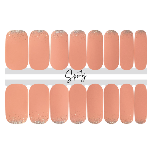 Peachy Pageant Nail Stickers | Neutral Nails | Glitter Nail