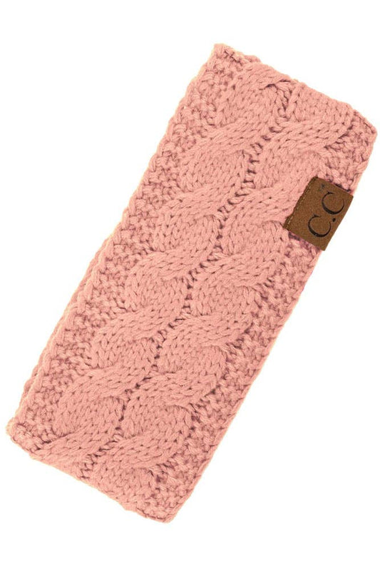 Peach Cable Knit Solid Headband