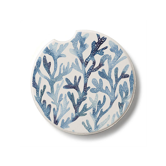 "Ocean Coral" Absorbent Stone Car Coaster 1pk