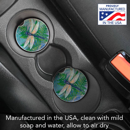 Dragonfly Inspiration Absorbent Stone Car Coaster 1 Pk