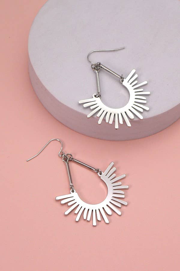 Sunburst U Drop Earring