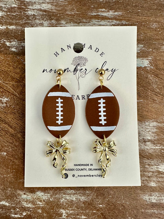 Football w/Gold Bow Dangle