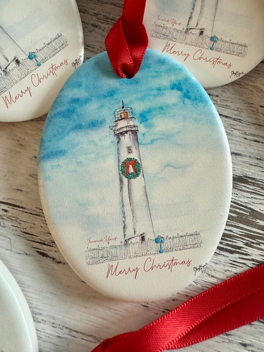 Fenwick Island Wreath Lighthouse Ornament