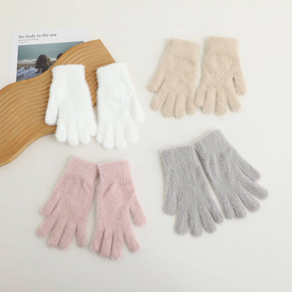 Plush Simple Touchscreen Knitted Gloves: M