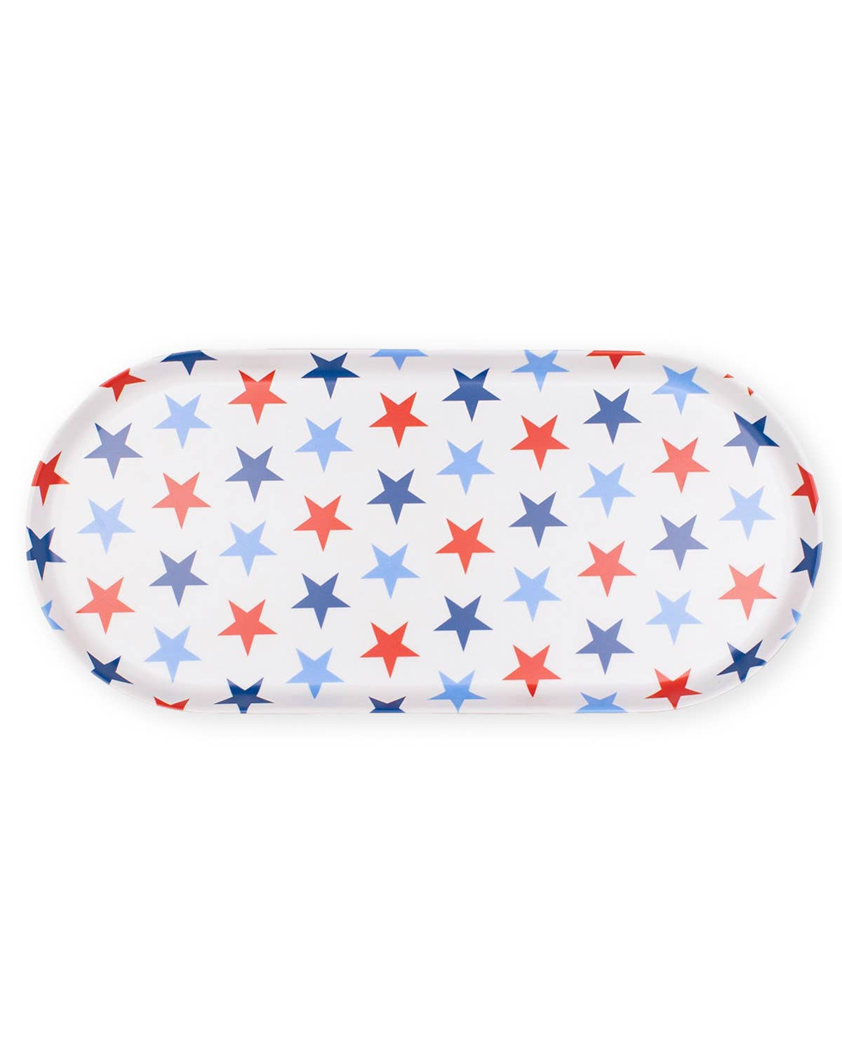 Stars Melamine Platter   White/Red/Blue   17.5x8