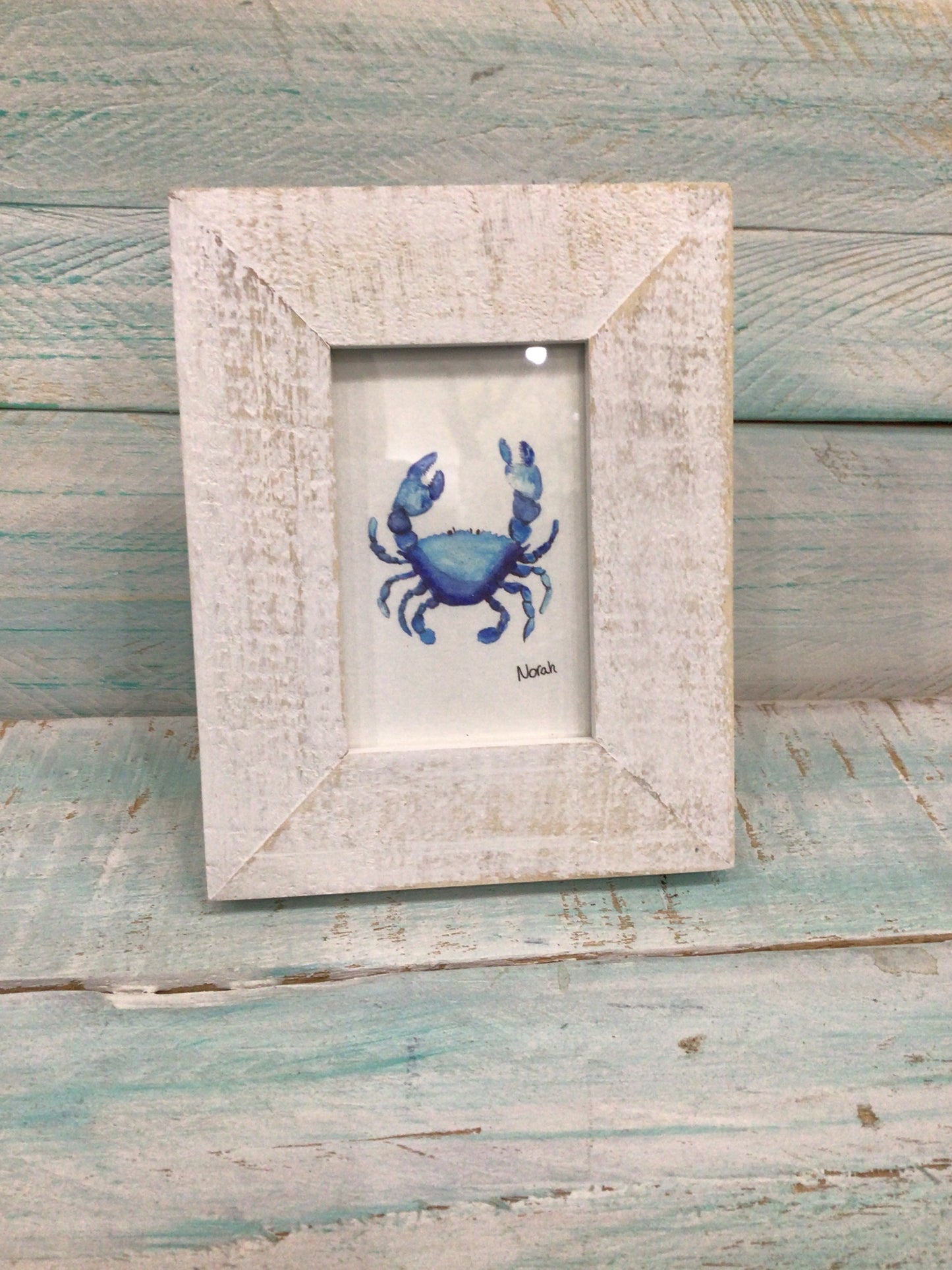 Blue Crab Mini Art by Norah Marie