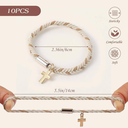 Cross Hair Tie Bracelet Set Elastic Hair Bands
