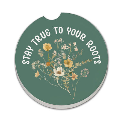 "Roots" Absorbent Stone Car Coaster 1pk