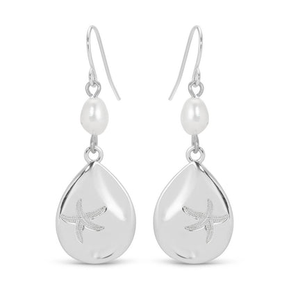 Starfish Accented Earrings with Pearl