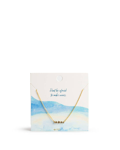 Make Waves Necklace   Gold   15"+3"