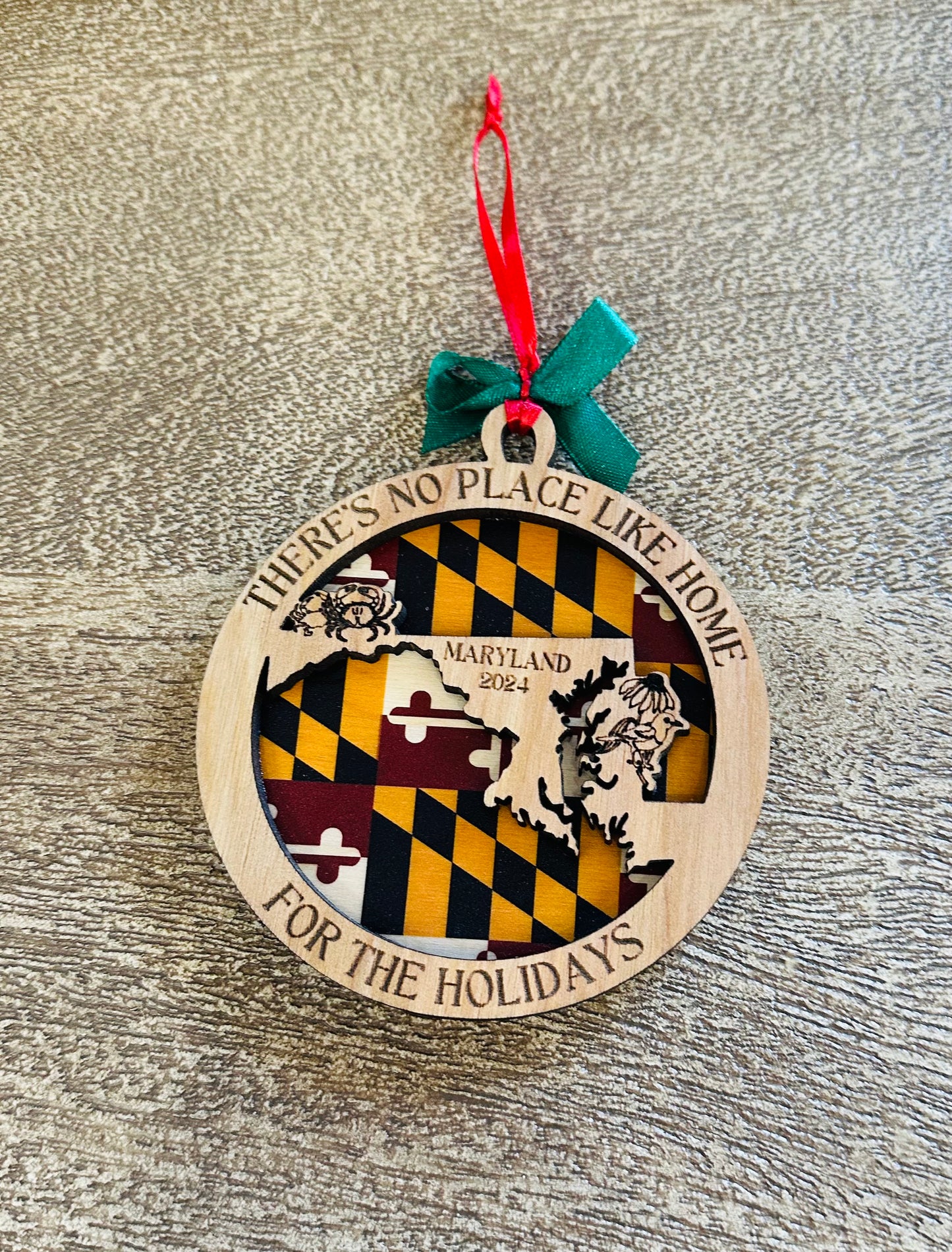 Maryland There's No Place Like Home Ornament (Ribbons Vary)