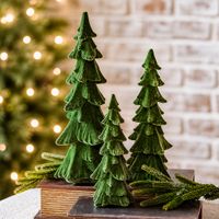 Flocked Resin Holiday Trees