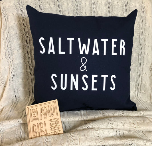 Saltwater & Sunsets Pillow Navy #2599