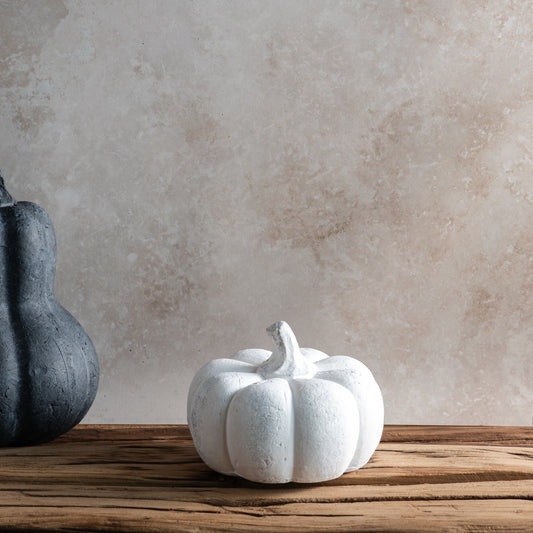 4.75" White Terracotta Pumpkin