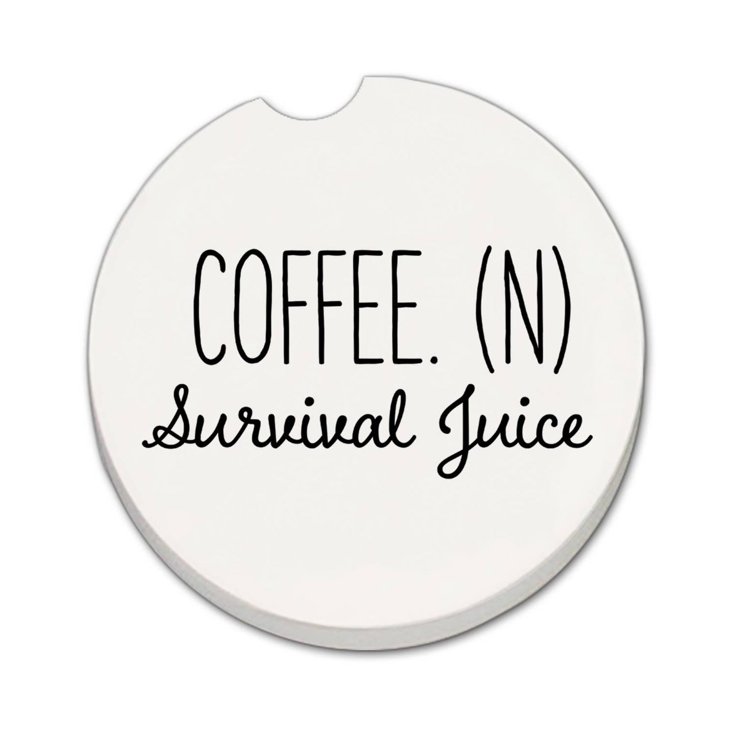 "Survival Juice" Absorbent Stone Car Coaster 1pk