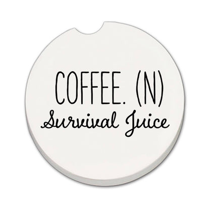 "Survival Juice" Absorbent Stone Car Coaster 1pk