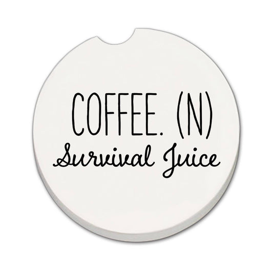 "Survival Juice" Absorbent Stone Car Coaster 1pk