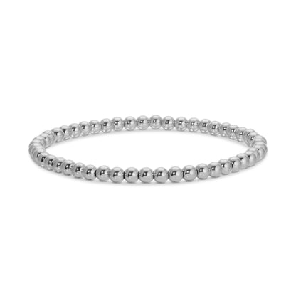 4mm Silver Beaded Stretch Bracelet