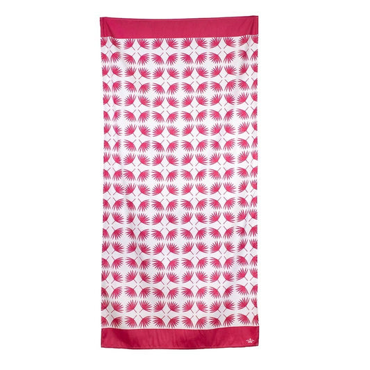 Boca Raton Beach Towel   Hot Pink/White   34x70