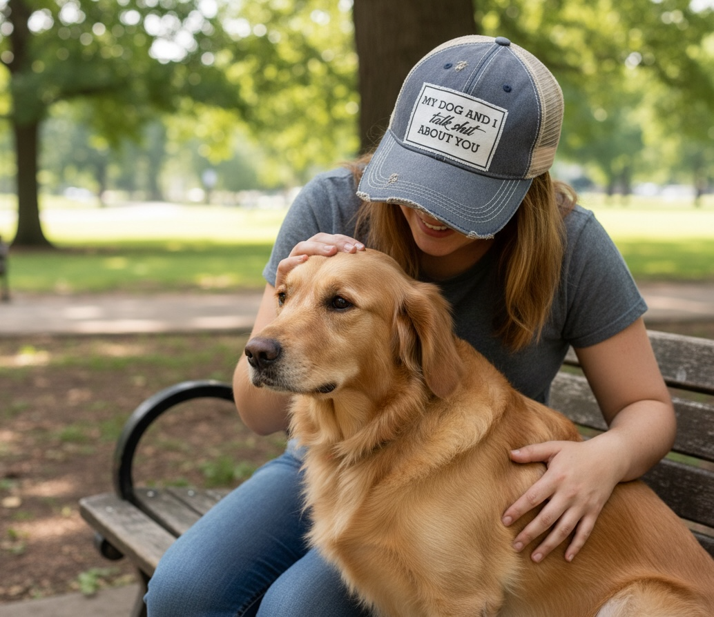 My Dog And I Talk Shit About You Trucker Hat Baseball Cap