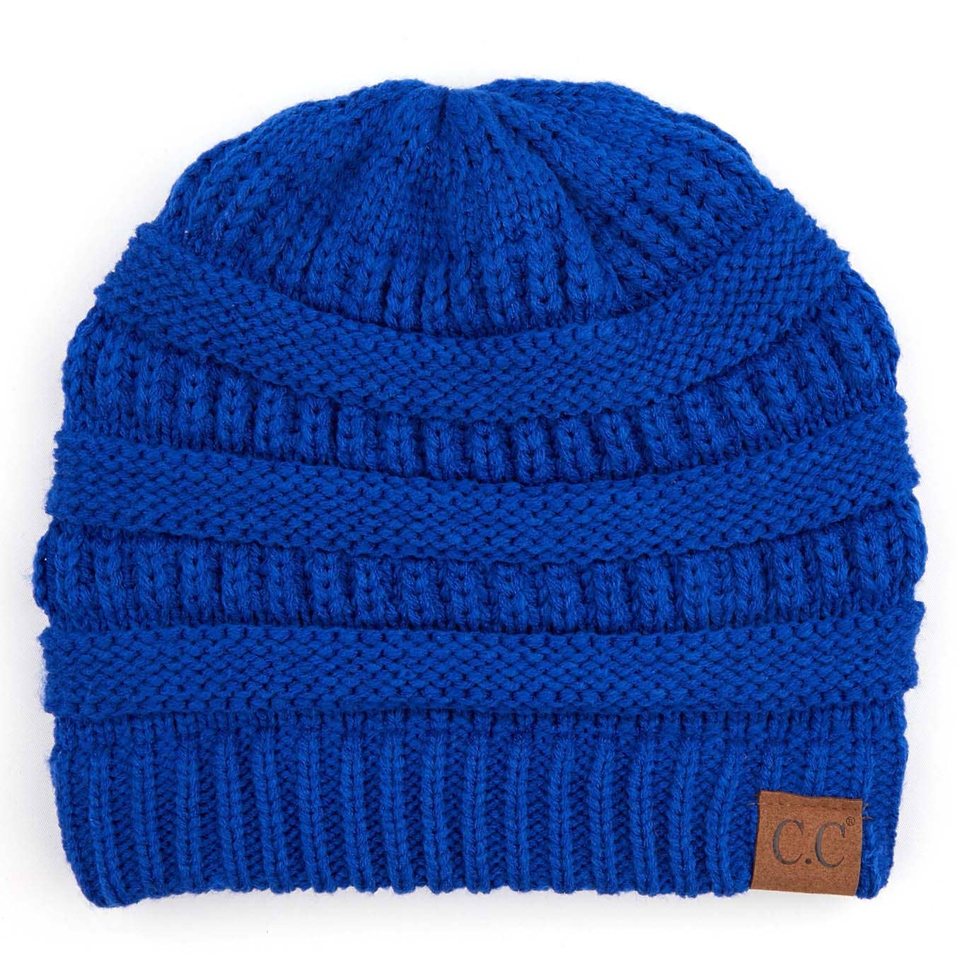 Royal Blue Cable Knit Classic Beanie Winter Hat