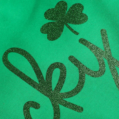 Lucky Script Glitter heavyweight Fleece Sweatshirt, Irish Green