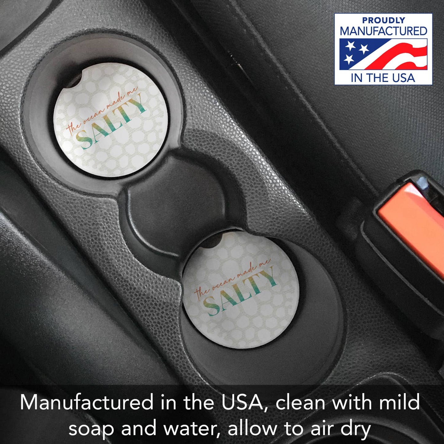 "Made Me Salty" 1pk Absorbent Stone Car Coaster