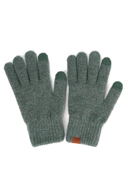 White Heather Knit Plain Gloves
