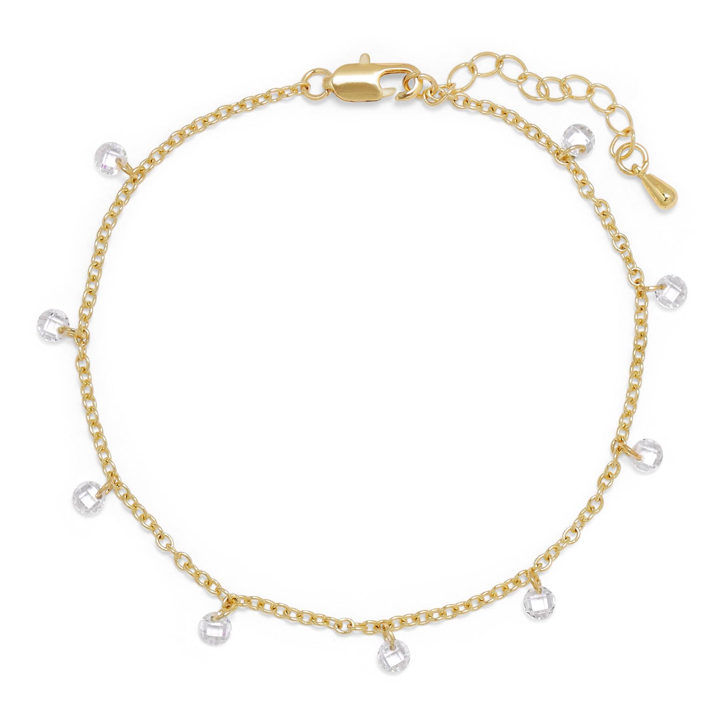 14k GP Chain with Pearls Ankle Bracelet