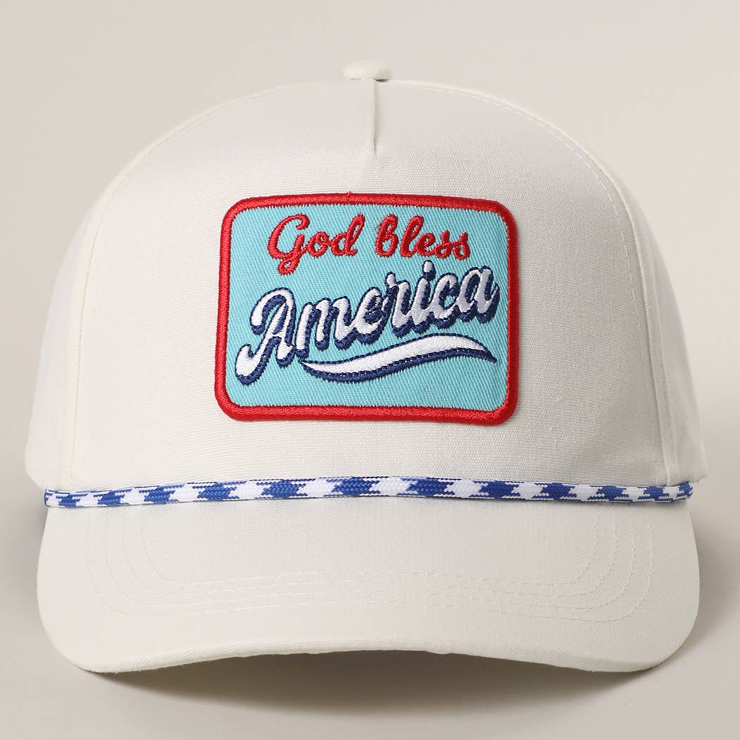 God Bless America Embroidered Patch Trucker Hat: MULTI / One Size