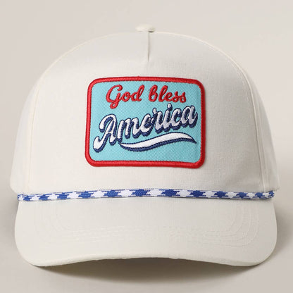 God Bless America Embroidered Patch Trucker Hat: MULTI / One Size