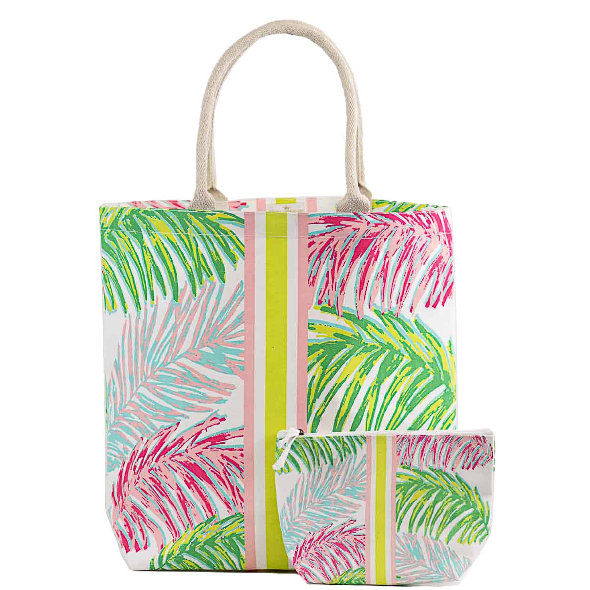 Veracruz Coast Tote White/Pink/Lime