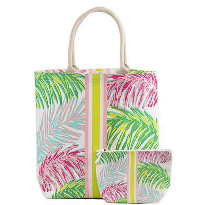 Veracruz Coast Tote White/Pink/Lime