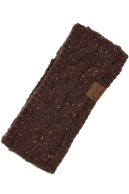 Burgundy Chunky Knit Confetti Sherpa Lined Headband