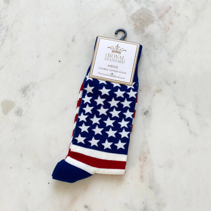 Men's America Socks   Red/White/Blue   One Size