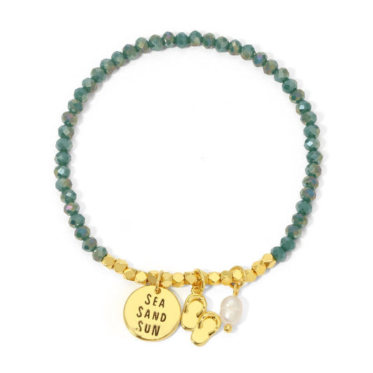 Sea, Sun And Sandals Stretch Charm Bracelet